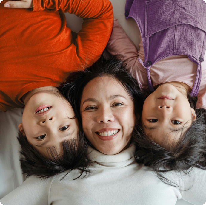 woman and children
